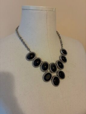 Black Statement Bib Necklace - Unbranded